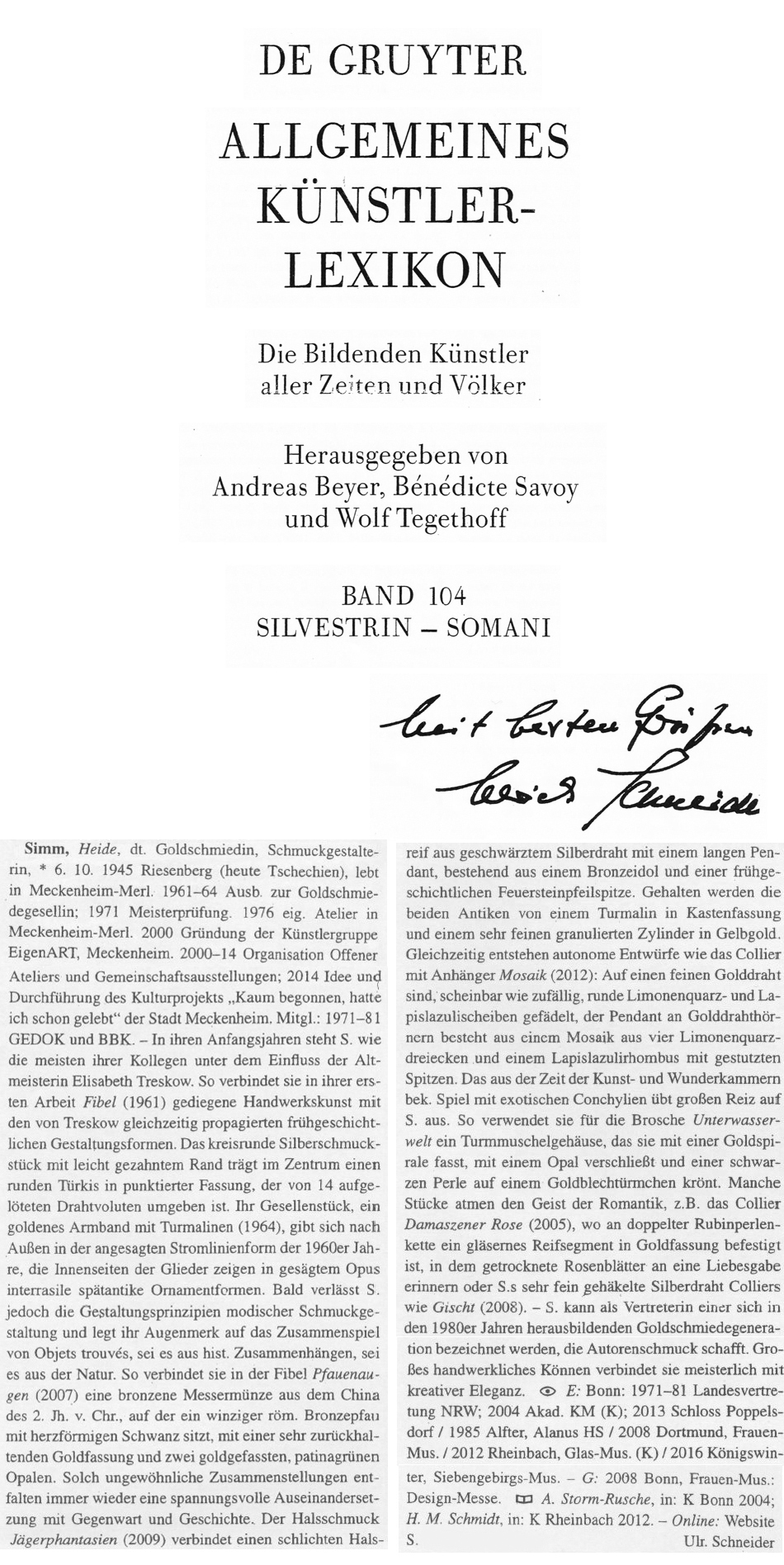 Künstlerlexikon Simm
